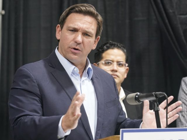 Florida Governor Ron DeSantis speaks at the opening of a monoclonal antibody site Wednesda
