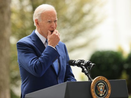 President Joe Biden announces that he expanded the areas of three national monuments at the White House on October 08, 2021 in Washington, DC. (Chip Somodevilla/Getty Images)
