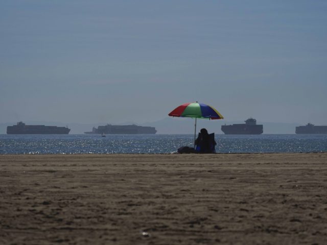 Cargo beach jam (Jae C. Hong / Associated Press)