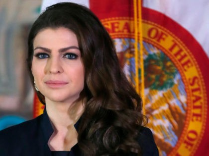 This Wednesday, Jan. 9, 2019 file photo shows Florida first lady Casey DeSantis in Miami. On Monday, Oct. 4, 2021, her husband Gov. Ron DeSantis announced that she has breast cancer. (AP Photo/Wilfredo Lee, File)