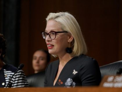 WASHINGTON, DC - JULY 10: U.S. Senator Kyrsten Sinema speaks at the at the hearing on Type 1 Diabetes at the Dirksen Senate Office Building on July 10, 2019 in Washington, DC. (Photo by Jemal Countess/Getty Images for JDRF)