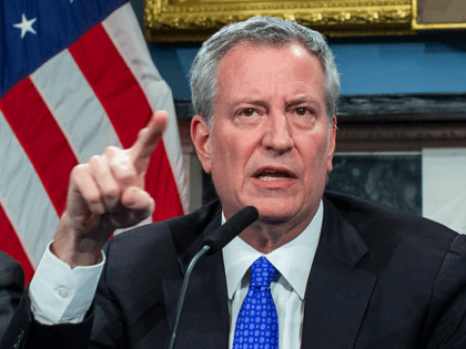 New York Mayor Bill de Blasio speaks to the media during a press conference at City Hall on January 3, 2020 in New York City. The NYPD will take actions to protect the city and residents against any possible retaliation after the deadly US airstrike in Iraq, Mayor Bill de …