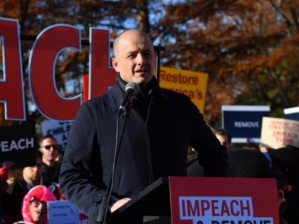 WASHINGTON, DC - DECEMBER 18: Evan McMullin, Founder of Stand Up Republic, speaks at an "Impeach and Remove" rally at the U.S. Capitol on December 18, 2019 in Washington, DC. (Photo by Larry French/Getty Images for MoveOn.org)