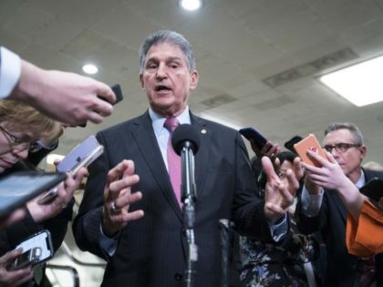 WASHINGTON, DC - FEBRUARY 05: Senator Joe Manchin (D-WV) speaks to the press near the Sena