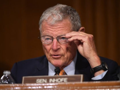 WASHINGTON, DC - MAY 20: Sen. James Inhofe (R-OK) makes opening remarks at a hearing title