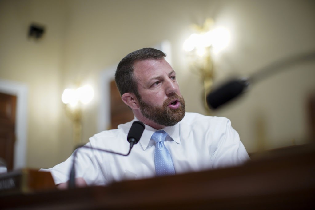 WASHINGTON, DC - APRIL 15: Rep. Markwayne Mullin (R-OK) speaks during a House Intelligence Committee hearing on April 15, 2021 in Washington, D.C. The hearing follows the release of an unclassified report by the intelligence community detailing the U.S. and its allies will face "a diverse array of threats" in the coming year, with aggression by Russia, China and Iran. (Photo by Al Drago-Pool/Getty Images)