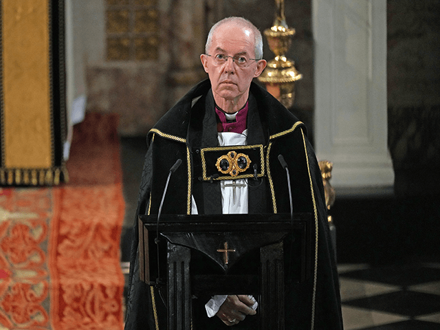 The Archbishop of Canterbury Justin Welby takes part in the funeral of Prince Philip, Duke of Edinburgh at St George’s Chapel in Windsor Castle on April 17, 2021 in Windsor, United Kingdom. Prince Philip of Greece and Denmark was born 10 June 1921, in Greece. He served in the British …
