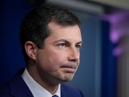 WASHINGTON, DC - MAY 12: Secretary of Transportation Pete Buttigieg speaks during the daily press briefing at the White House on May 12, 2021 in Washington, DC. The majority of the briefing focused on the ransomwareattack on the Colonial Pipeline. More than three-quarters of gas stations in some southern U.S. …