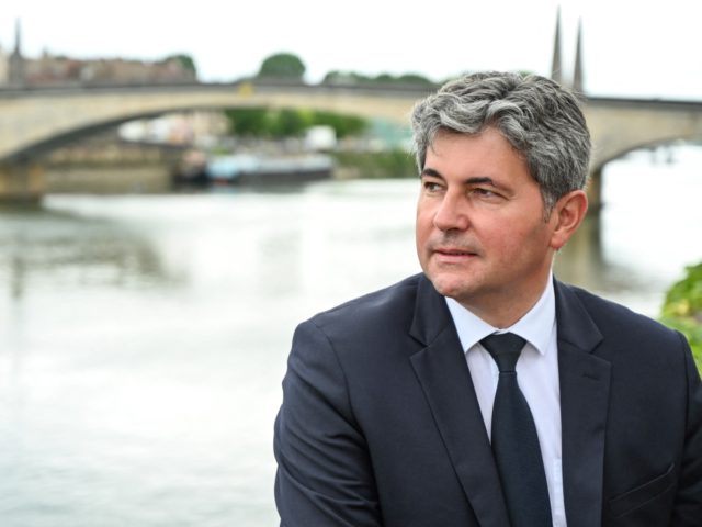 Gilles Platret, mayor of Chalon-sur-Saône and LR top candidate in the Bourgogne-Franche-Comté region for the upcoming regional elections poses on June 6, 2021 in Chalon-sur-Rhône, eastern France. (Photo by PHILIPPE DESMAZES / AFP) (Photo by PHILIPPE DESMAZES/AFP via Getty Images)