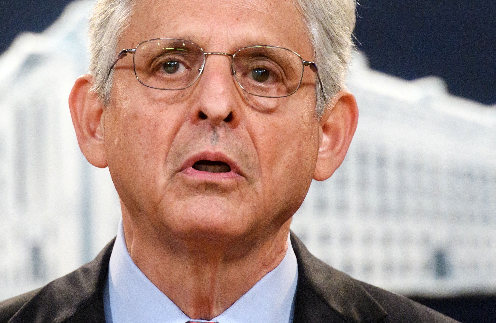 US Attorney General Merrick Garland holds a press conference to announce a lawsuit against Texas at the Department of Justice in Washington, DC on September 9, 2021 - The US Justice Department filed suit against the state of Texas on Thursday over its new law that bans abortions after six weeks of pregnancy. (Photo by Mandel NGAN / AFP) (Photo by MANDEL NGAN/AFP via Getty Images)