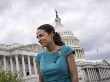 WASHINGTON, DC - SEPTEMBER 21: Rep. Alexandria Ocasio-Cortez (D-NY) arrives for a news con