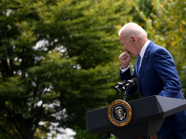 US President Joe Biden speaks after signing three proclamations restoring protections for Bears Ears, Grand Staircase-Escalante, and Northeast Canyons and Seamounts National Monuments, on the North Lawn of the White House in Washington, DC, on October 8, 2021. Cough (Photo by Olivier DOULIERY / AFP) (Photo by OLIVIER DOULIERY/AFP via …
