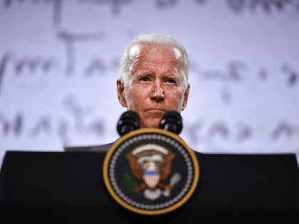 US President Joe Biden addresses a press conference at the end of the G20 of World Leaders Summit on October 31, 2021 at the convention center "La Nuvola" in the EUR district of Rome. (Photo by Brendan Smialowski / AFP) (Photo by BRENDAN SMIALOWSKI/AFP via Getty Images)