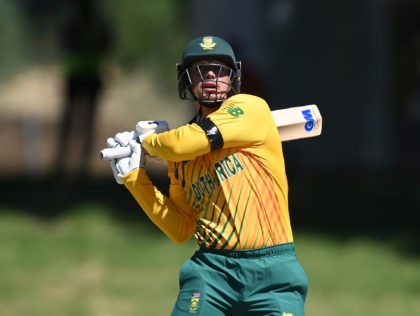PAARL, SOUTH AFRICA - NOVEMBER 29: Quinton de Kock of South Africa plays a shot for four d