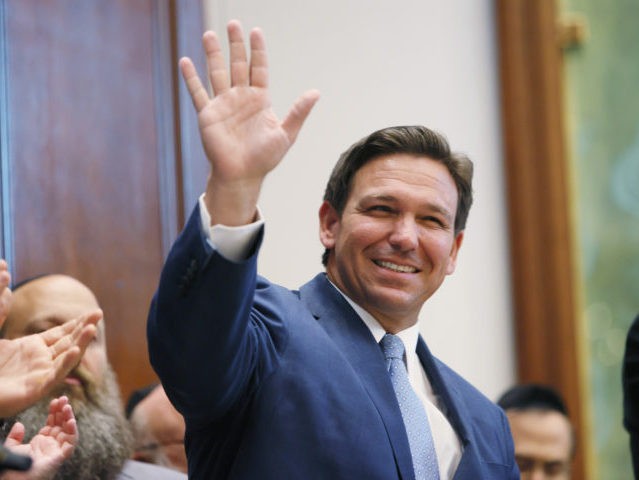 SURFSIDE, FLORIDA - JUNE 14: Florida Gov. Ron DeSantis arrives to speak during a press conference at the Shul of Bal Harbour on June 14, 2021 in Surfside, Florida. The governor spoke about the two bills he signed HB 529 and HB 805. HB 805 ensures that volunteer ambulance services, including Hatzalah, can operate. HB 529 requires Florida schools to hold a daily moment of silence. (Photo by Joe Raedle/Getty Images)