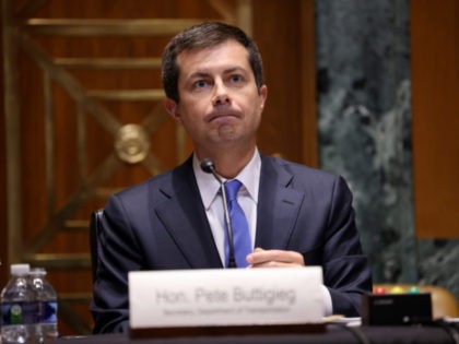 WASHINGTON, DC - JUNE 16: Secretary of the Department of Transportation Pete Buttigieg appears before the Senate Appropriations subcommittee on Transportation, Housing and Urban Development, and Related Agencies on Capitol Hill June 16, 2021 in Washington, DC. Buttigieg testified on proposed budget estimates and justification for fiscal year 2022. (Photo …