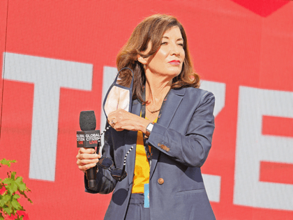Kathy Hochul speaks onstage during Global Citizen Live, New York on September 25, 2021 in New York City. (Photo by Theo Wargo/Getty Images for Global Citizen)