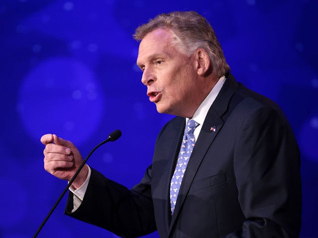 ALEXANDRIA, VIRGINIA - SEPTEMBER 28: Former Virginia Gov. Terry McAuliffe (D-VA) answers a question in a debate with Republican gubernatorial candidate Glenn Youngkin hosted by the Northern Virginia Chamber of Commerce September 28, 2021 in Alexandria, Virginia. The gubernatorial election is November 2. (Photo by Win McNamee/Getty Images)