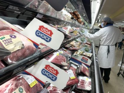 SAN FRANCISCO, CALIFORNIA - OCTOBER 04: Pork and beef products are displayed on a shelf at