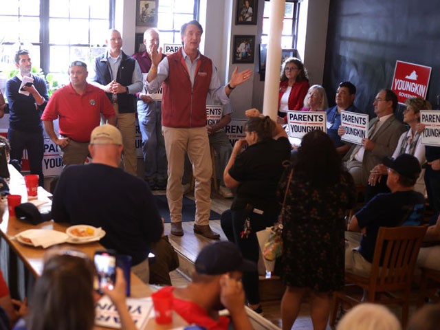 CULPEPER, VIRGINIA - OCTOBER 13: Republican gubernatorial candidate Glenn Youngkin speaks during a “Parents Matter GOTV Rally” October 13, 2021 in Culpeper, Virginia. Youngkin is running against Democrat Terry McAuliffee for governor in the Commonwealth of Virginia. (Photo by Alex Wong/Getty Images)