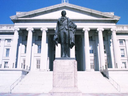 File Photo: The Sculpture Of Alexander Hamilton, The First Secertary Of The Treasury, Stands In Front Of The Treasury Department Building In Washington Dc, February 22, 1999. (Photo By Alex Wong/Getty Images)