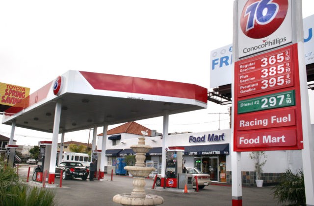 LOS ANGELES - MARCH 27: A 76 Gas Station at Barrington and Pico Avenues boasts some of the highest prices in the country on March 27, 2007 in Los Angeles, California. California surpassed Hawaii as the state with the highest gas prices with an average of $3.19 per gallon. (Photo …