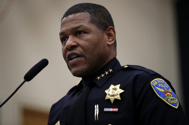 SAN FRANCISCO, CA - MAY 15: San Francisco police chief Bill Scott speaks during a news conference at the San Francisco Police Academy on May 15, 2018 in San Francisco, California. San Francisco Mayor Mark Farrell was joined by San Francisco police chief Bill Scott to announce a two-year, $34.2 …