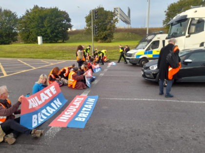 Insulate Britain protest on M25 near Dartford Crossing, Wednesday October 13th, 2021 (Photo by Insulate Britain)