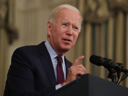 President Joe Biden delivers remarks about the need for Congress to raise the debt limit in the State Dining Room at the White House on October 04, 2021, in Washington, DC. (Chip Somodevilla/Getty Images)