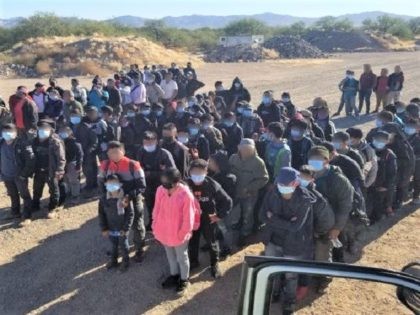 Three Points Station agents apprehend a large group of migrants including 128 unaccompanied minors. (Photo: U.S. Border Patrol/Tucson Sector)