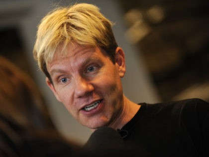 A file picture shows Danish professor Bjorn Lomborg as he speaks with a journalist at the