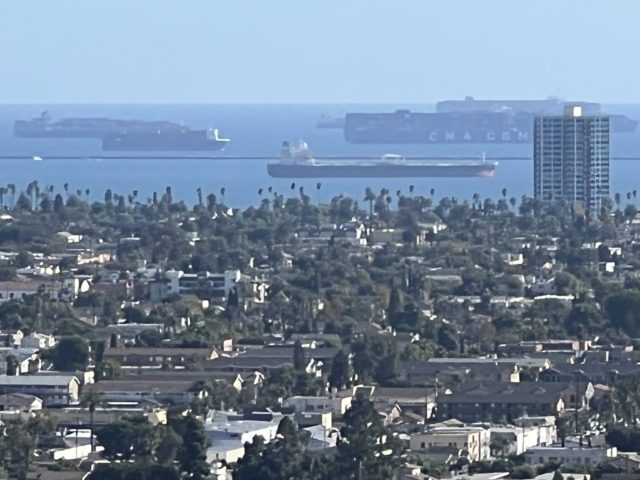 Long Beach ships (Joel Pollak / Breitbart News)