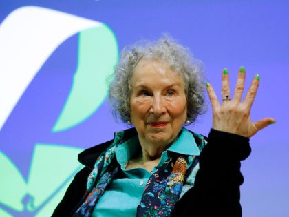 Canadian author Margaret Atwood gives a press conference following the release of her new