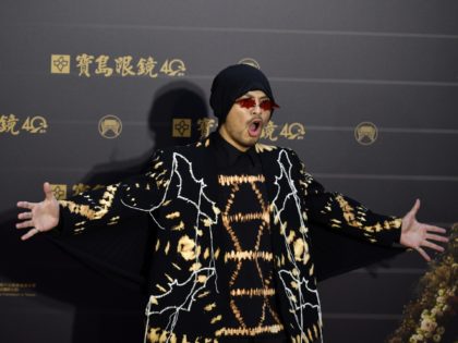Malaysian singer Namewee poses for photographs upon his arrival for the 31st Golden Melody Awards in Taipei on October 3, 2020. (Photo by SAM YEH / AFP) (Photo by SAM YEH/AFP via Getty Images)