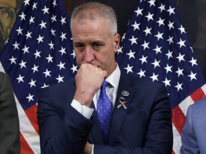 WASHINGTON, DC - JUNE 16: U.S. Rep. Sean Patrick Maloney (D-NY) (C) pauses prior to a bill enrollment ceremony to designate the National Pulse Memorial in Orlando, Florida, at the U.S. Capitol June 16, 2021 in Washington, DC. The Congress has passed a legislation to designate the site of Pulse, …