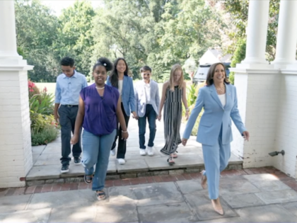 Kamala Harris participates in a event with child actors in a YouTube feature with NASA