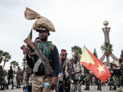 Soldiers of Tigray Defence Force (TDF) prepare to leave for another field at Tigray Martyr's Memorial Monument Center in Mekele, the capital of Tigray region, Ethiopia, on June 30, 2021. (Yasuyoshi Chiba/AFP via Getty Images)