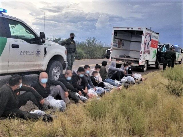 Migrants found locked inside a U-Haul truck near Douglas, Arizona. (Photo: U.S. Border Pat