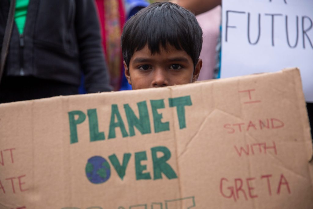 Durgesh Hartley, 4, of Salem joins dozens of younger kids that showed up to protest inaction on climate change at Salem s Global Climate Strike, Friday, September 20, 2019, at the Oregon State Capitol in Salem, Oregon. The local strike accompanied others that occured internationally. Mac Best Of 2019