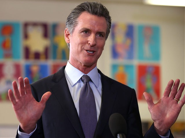 SAN FRANCISCO, CALIFORNIA - OCTOBER 01: California Gov. Gavin Newsom speaks during a news conference after meeting with students at James Denman Middle School on October 01, 2021 in San Francisco, California. California Gov. Gavin Newsom announced that California will become the first state in the nation to mandate students …