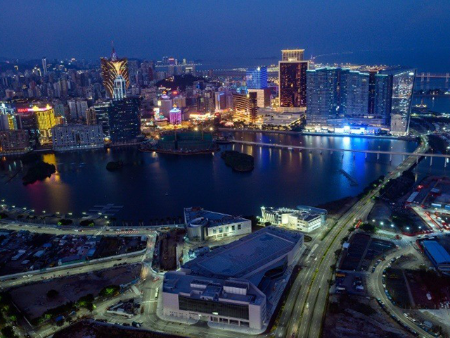 An general view of Macau city is seen from the observation deck of Macau Town on January 3