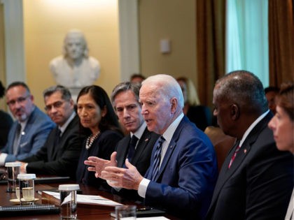 President Joe Biden holds a meeting with his Cabinet in the Cabinet Room at the White Hous