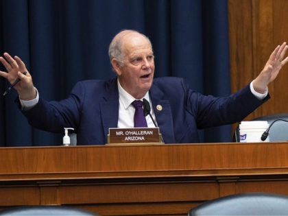 FILE - In this June 23, 2020, file photo, Rep. Tom O'Halleran, D-Ariz., asks a question during a House Committee on Energy and Commerce on the Trump administration's response to the COVID-19 pandemic on Capitol Hill in Washington. O’Halleran has defeated his Republican challenger to win a third term representing …
