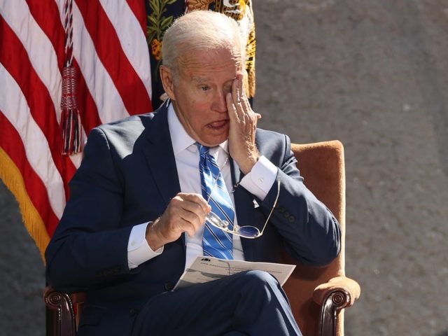 WASHINGTON, DC - OCTOBER 21: U.S. President Joe Biden (L) and Vice President Kamala Harris attend the 10th anniversary celebration of the Martin Luther King, Jr. Memorial near the Tidal Basin on the National Mall on October 21, 2021 in Washington, DC. Biden attended the memorial's dedication ceremony in 2011 …