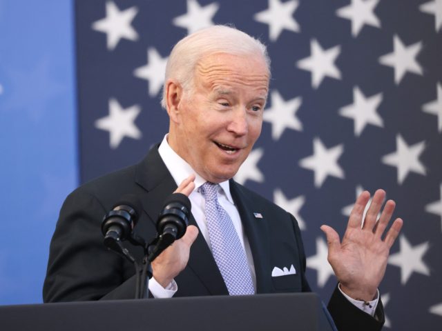 SCRANTON, PENNSYLVANIA - OCTOBER 20: President Joe Biden speaks at an event at the Electric City Trolley Museum in Scranton on October 20, 2021 in Scranton, Pennsylvania. In an effort to appease West Virginia Senator Joe Manchin, the President has discussed a $1.75 to $1.9 trillion price tag for the …