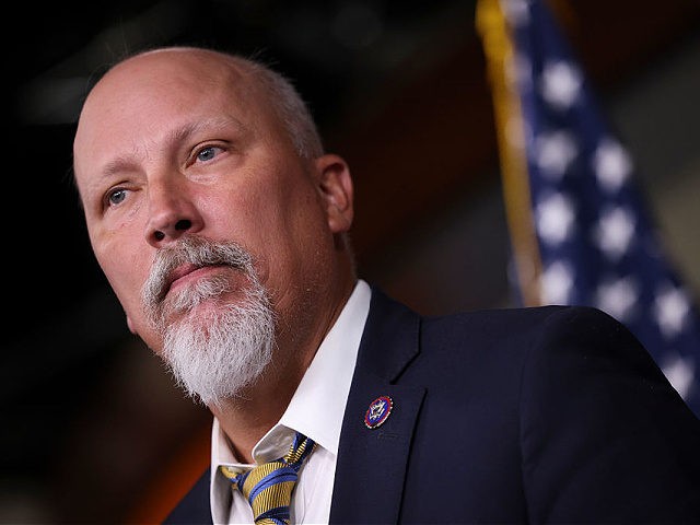 WASHINGTON, DC - SEPTEMBER 22: Rep. Chip Roy (R-TX) speaks at a news conference about the National Defense Authorization Bill at the U.S. Capitol on September 22, 2021 in Washington, DC. The Freedom Caucus announced they will not support the military funding bill, saying it does not hold President Biden …