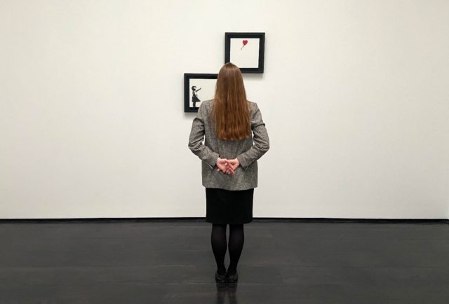 Banksy's 'Girl and Balloon' (Diptych) is due to be sold at Christie's auction house in cen