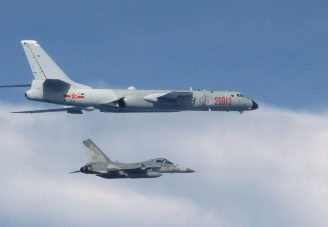 Friday's incursion included four H-6 bombers, as seen above here