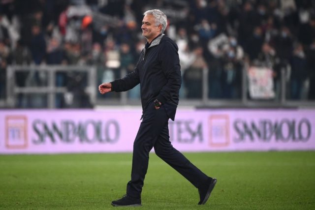 Humiliated: Roma coach Jose Mourinho