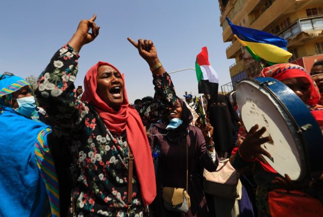 Sudanese protesters on Thursday marched in Khartoum to demand the government's transition